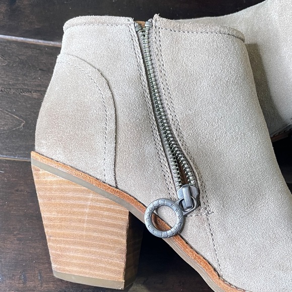 Sofft Taupe Suede Side-Zip Ankle Booties - Picture 3 of 12